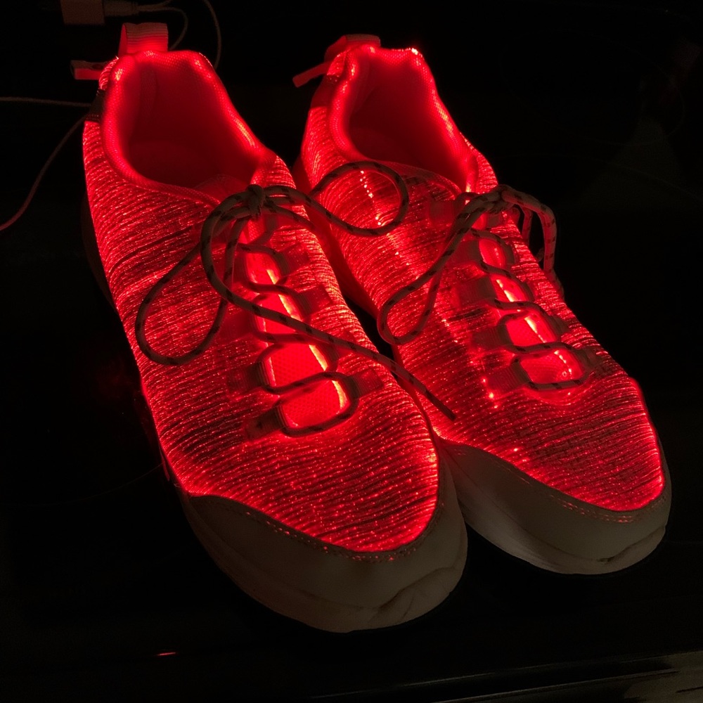 LED Fiber Optic Shoes Light Up Sneakers Size US 9